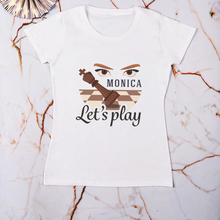 Let`s play - T-Shirt mit Aufdruck für Damen